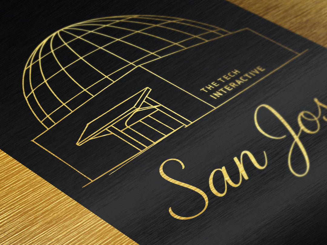 San Jose California Art, Metallic Gold Art, Wood Framed Art, Metal Art, Modern Wall Art, Adventure Lover Gift, Bedroom Decor