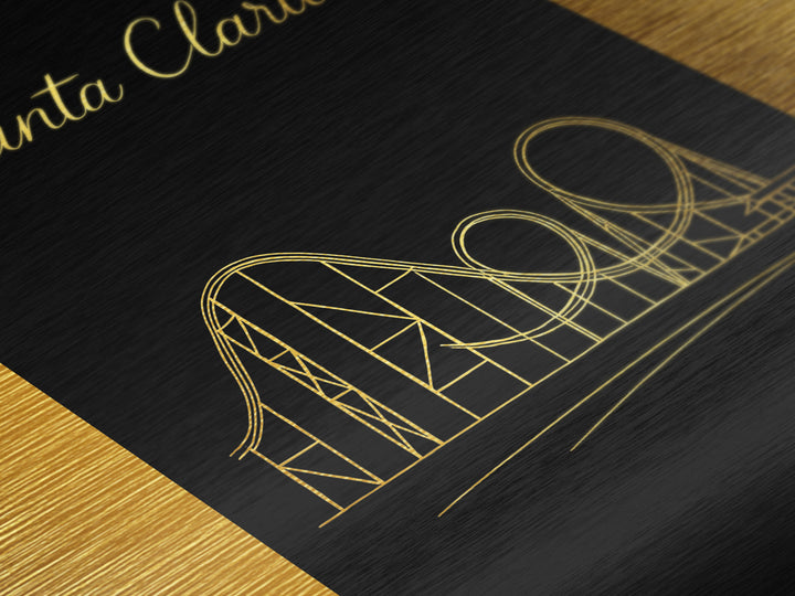 Santa Clarita California Art, Metallic Gold Art, Wood Framed Art, Metal Art, Modern Wall Art, Adventure Lover Gift, Bedroom Decor