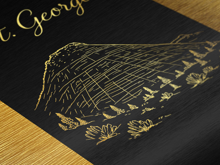 St George Utah Art, Metallic Gold Art, Wood Framed Art, Metal Art, Modern Wall Art, Adventure Lover Gift, Office Decor