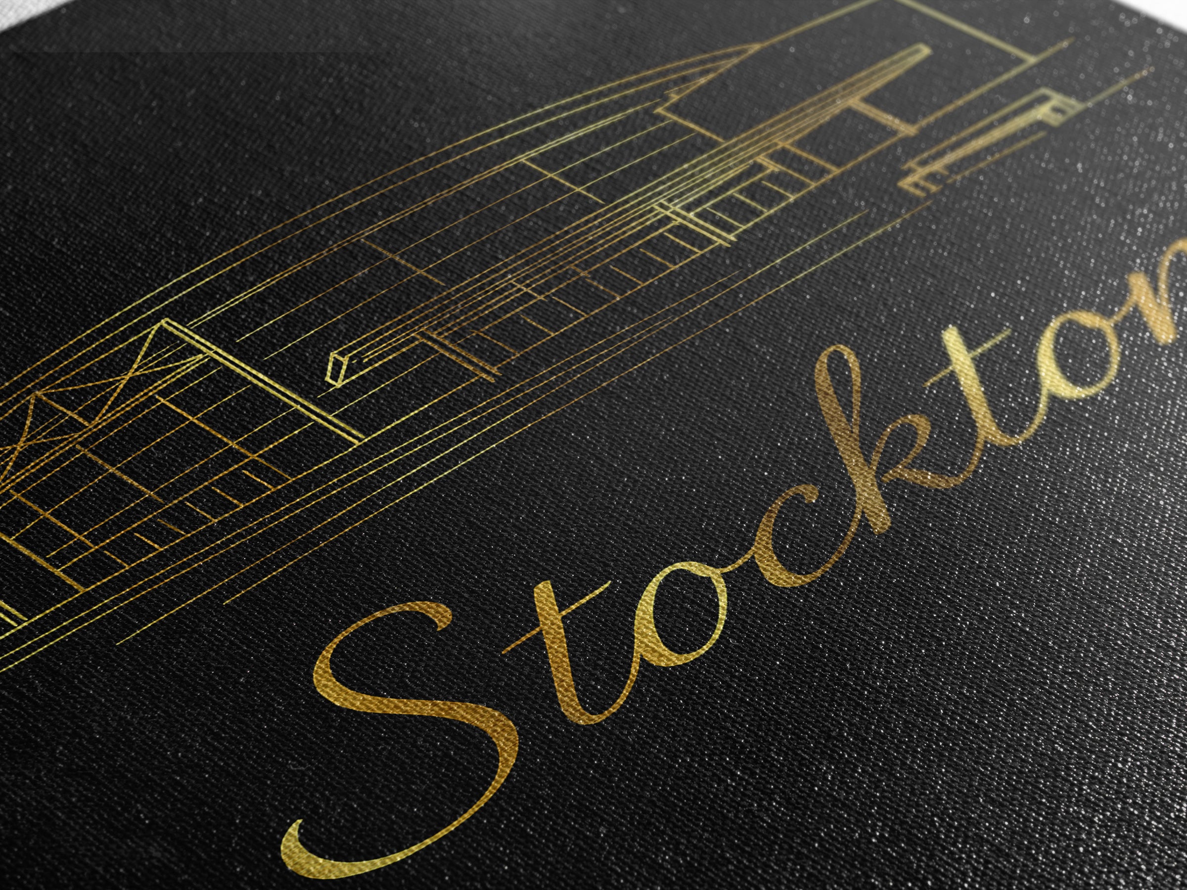 Stockton Travel Poster, Canvas Print, Black Gold Minimalist Art, Stockton Poster Print, Wanderlust Decor, Modern Wall Decor, Wall Art
