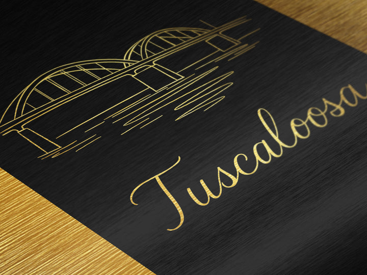 Tuscaloosa Alabama Art, Metallic Gold Art, Wood Framed Art, Metal Art, Modern Wall Art, Adventure Lover Gift, Bedroom Decor