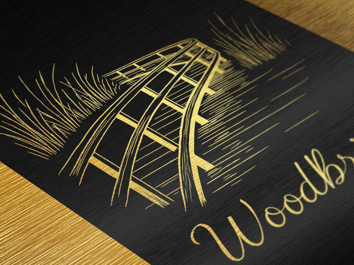 Woodbridge Virginia Travel, Metallic Gold Print, Wood Framed Art, Metal Art, Modern Wall Art, Anniversary Travel Gift, Living Room Decor
