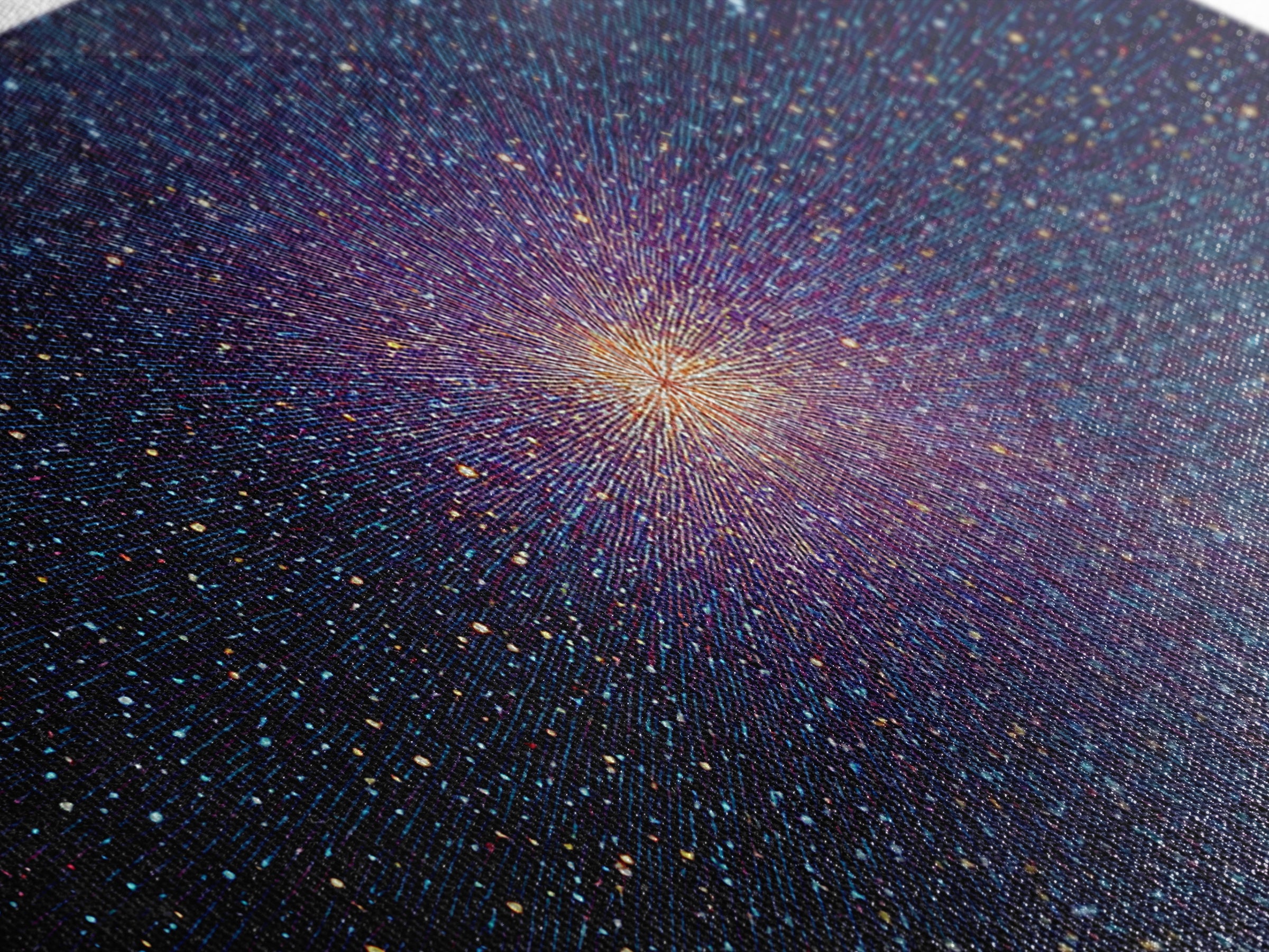 Radiant Purple Starburst Abstract Wall Art, Midcentury Modern Art Print, Cosmic Retro Decor, Space Abstract Art Poster For Home