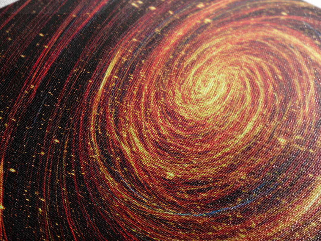 Fiery Spiral Galaxy Canvas Print, Cosmic Space Abstract Wall Decor, Modern Sci Fi Poster, Large Statement Artwork For Living Room