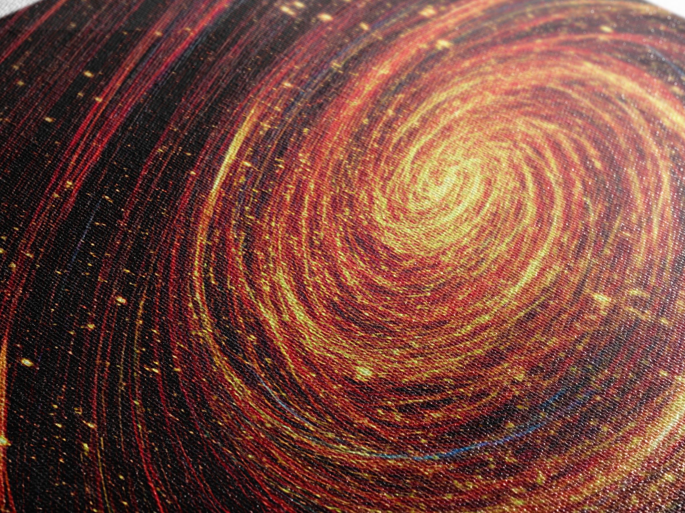 Fiery Spiral Galaxy Canvas Print, Cosmic Space Abstract Wall Decor, Modern Sci Fi Poster, Large Statement Artwork For Living Room