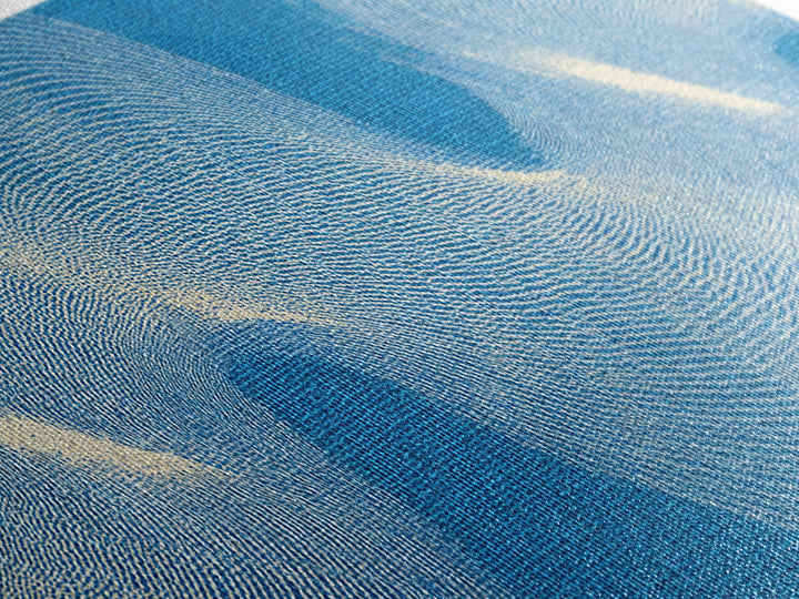 Blue Fingerprint Wave Framed Canvas Print, Abstract Modern Wall Art, Ocean Texture Poster, Coastal Decor For Bedroom And Office