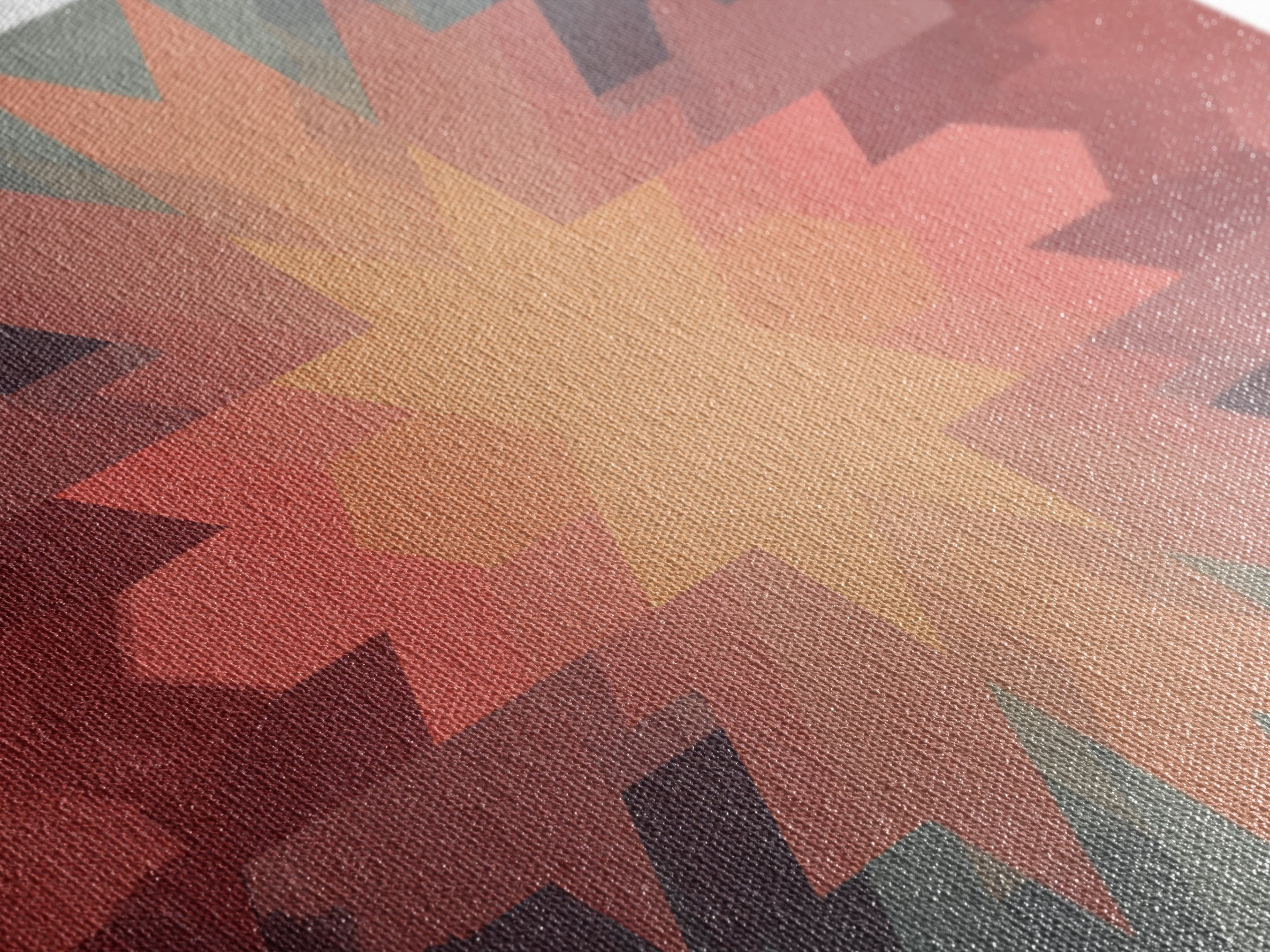 Southwestern Sunrise Star Geometry Wall Art, Midcentury Modern Canvas Print, Earth Tone Abstract Decor, MCM Living Room Art