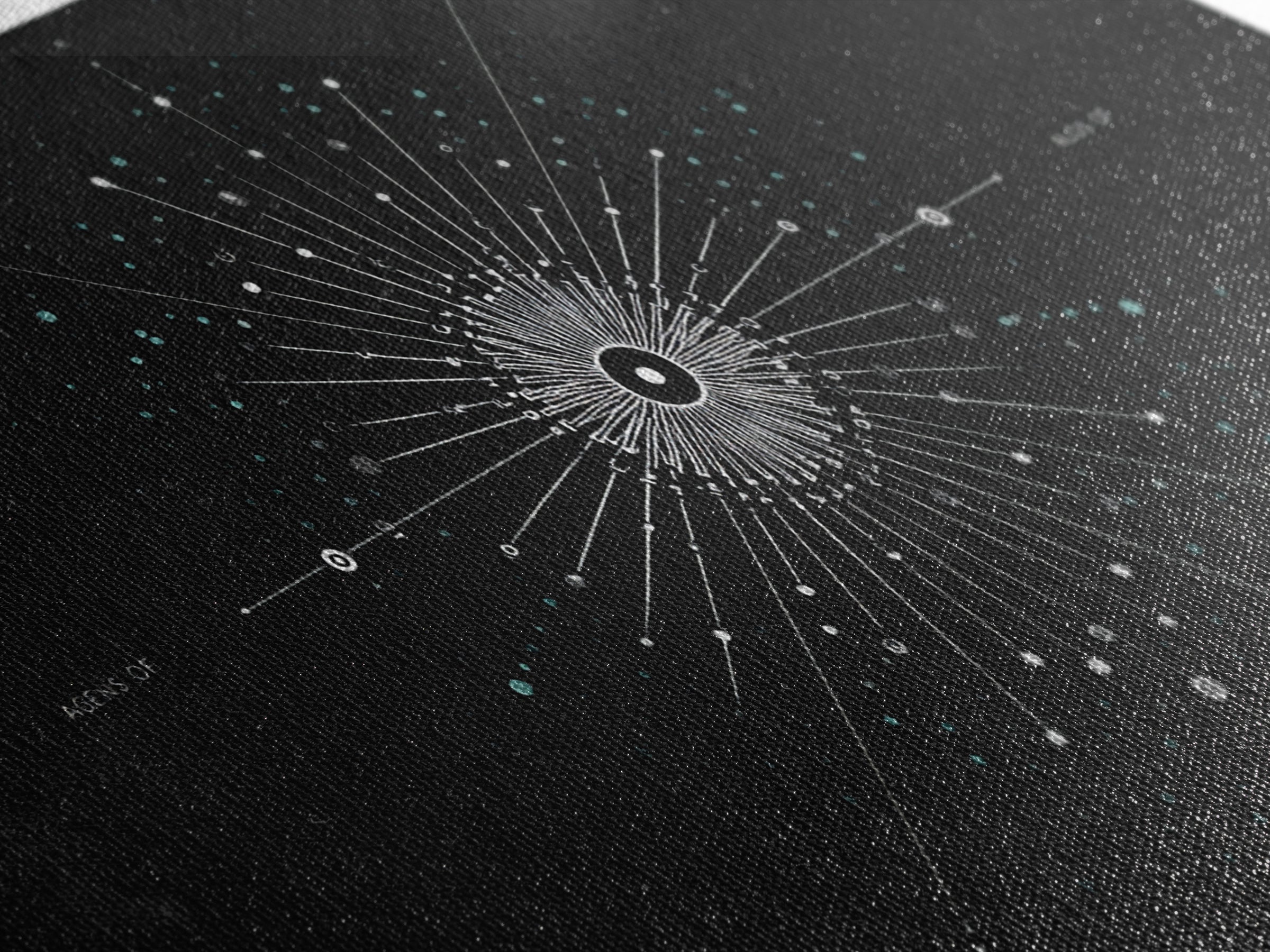 Cosmic Star Map Canvas Print, Midcentury Modern Art, Black Wall Decor, Space Abstract Art, Celestial Office Decor For Living Room