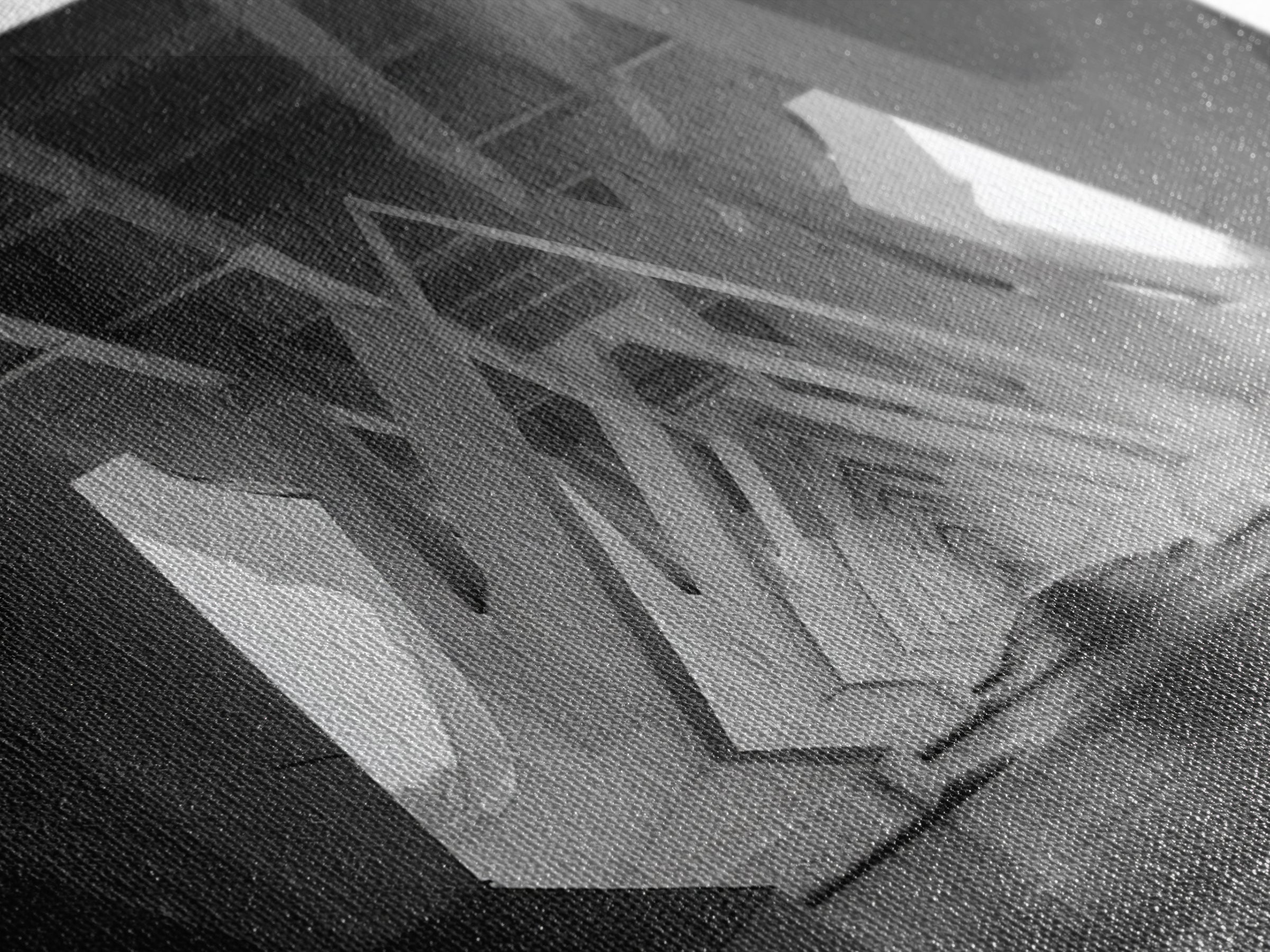 Black And White Bridge Underside Canvas Print, Architectural Art, Geometric Perspective, Modern Wall Decor For Office Study