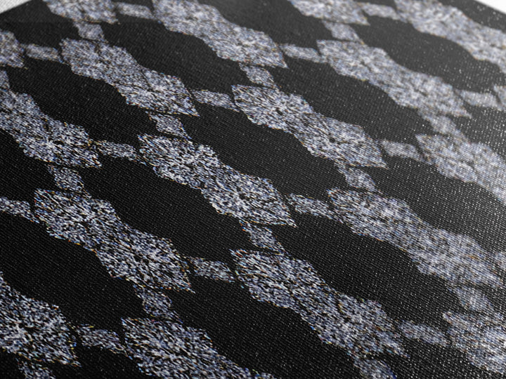 Silver Black Sparkle Diamond Lattice Wall Art, Glam Geometric Abstract Print, Modern Wall Decor For Bedroom Office Gallery