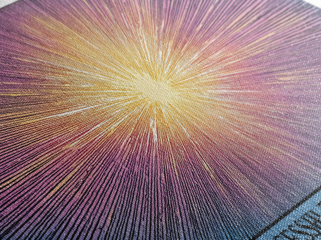 Radiant Progress Technology Starburst Canvas Print, Op Art Poster, Midcentury Modern Wall Art, Retro Sci Fi Office Decor