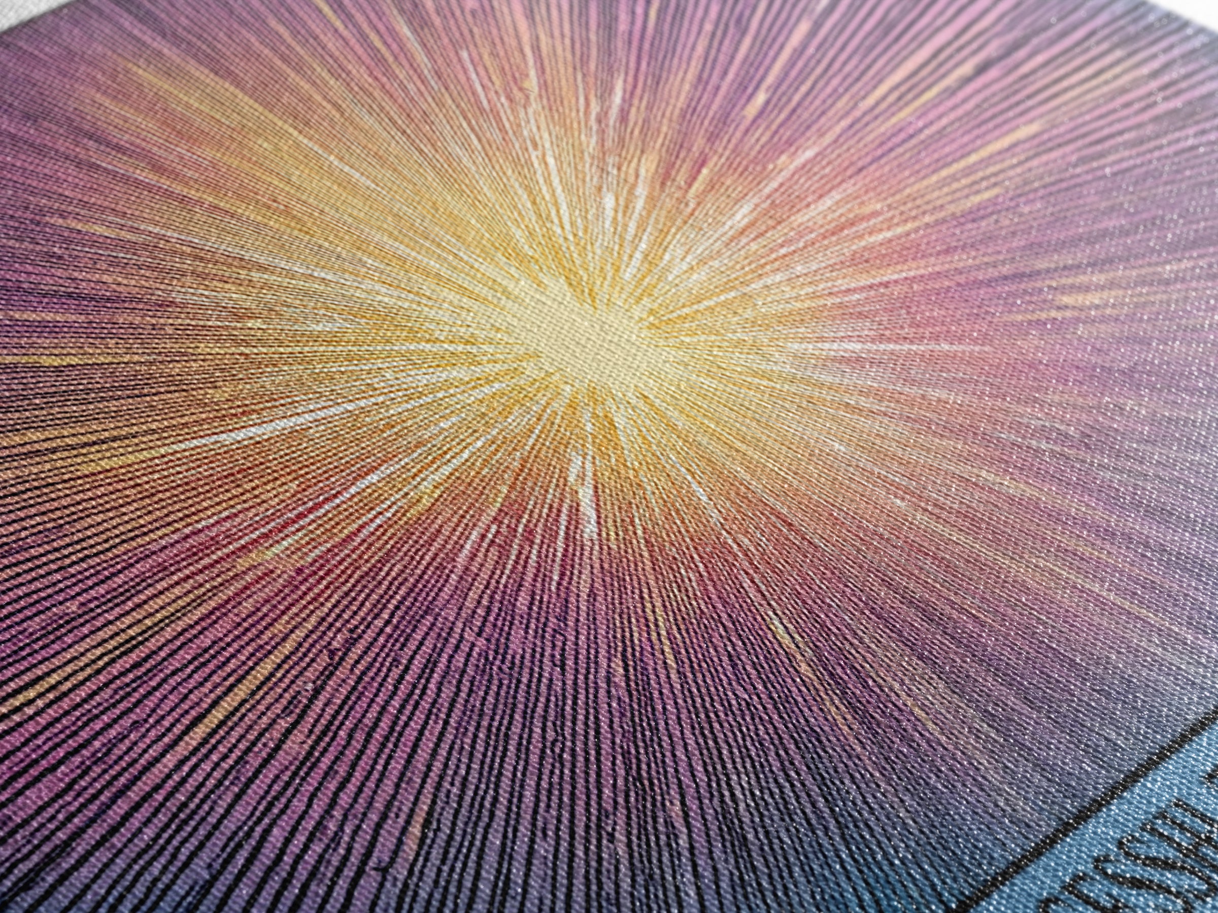Radiant Progress Technology Starburst Canvas Print, Op Art Poster, Midcentury Modern Wall Art, Retro Sci Fi Office Decor