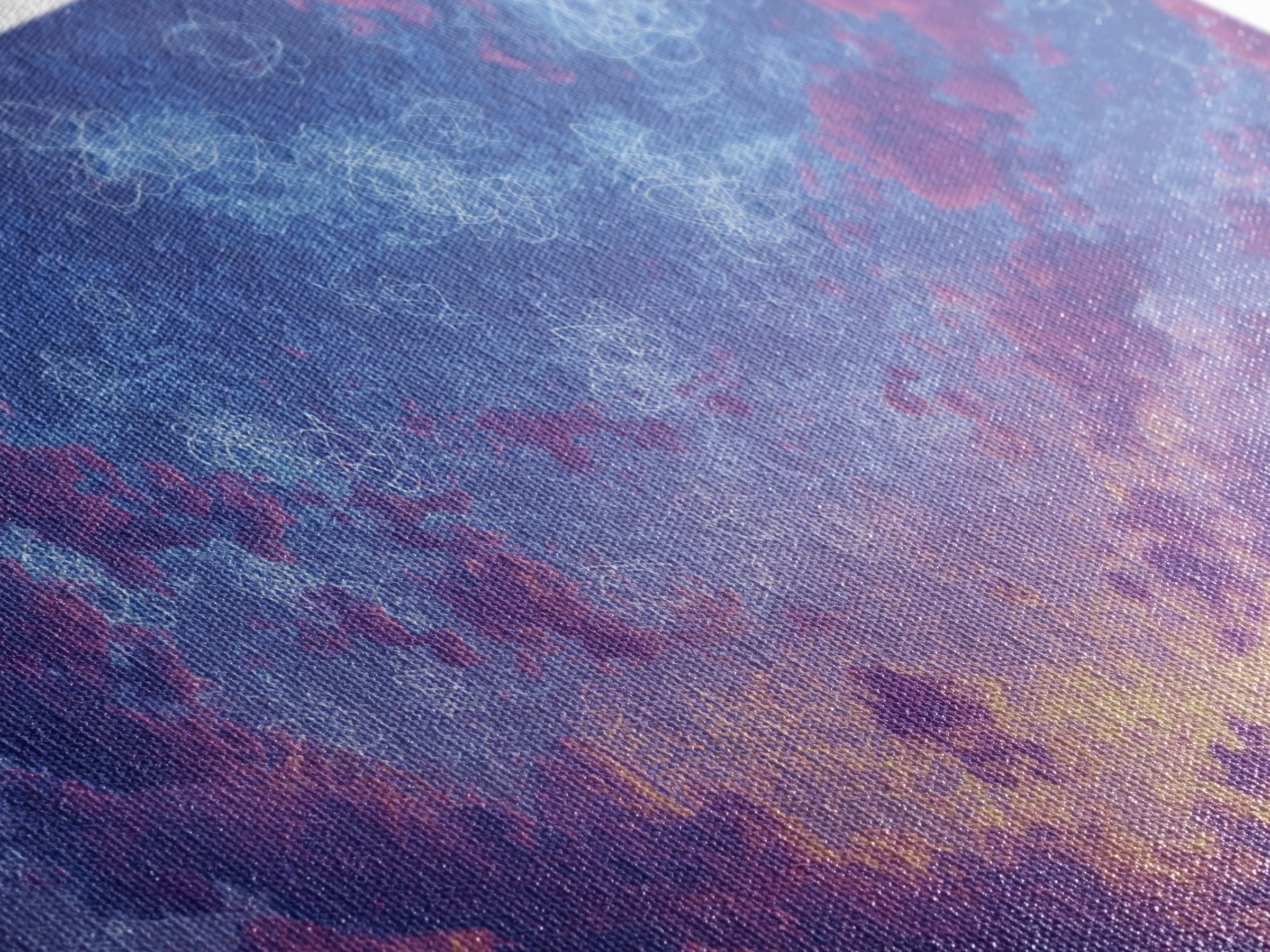 Dreamy Twilight Clouds With Star Diagrams Canvas Print, Modern Wall Art, Blue Purple Celestial Poster, Bedroom Decor Gift