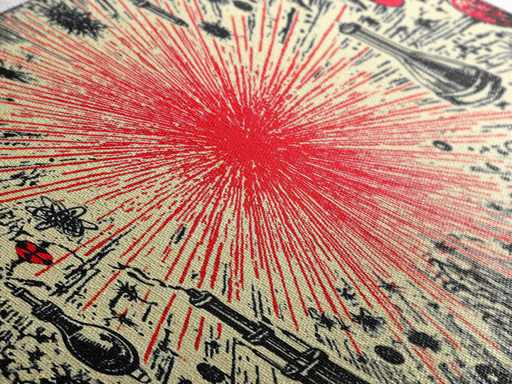 Red Atomic Starburst Science Collage Wall Art, Midcentury Modern Art Print, Retro Space Poster, MCM Wall Decor, Atomic Ranch Home Decor