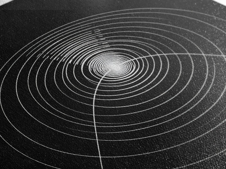 Black White Concentric Ripple Op Art Canvas Print, Minimalist Geometric Wall Art, Modern Abstract Poster, Sci Fi Home Decor