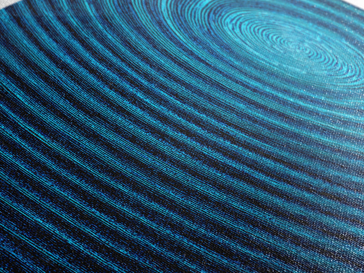 Blue Concentric Vortex Wall Art, Optical Abstract Poster, Modern Geometric Print, Retro Sci Fi Decor, Statement MCM Artwork
