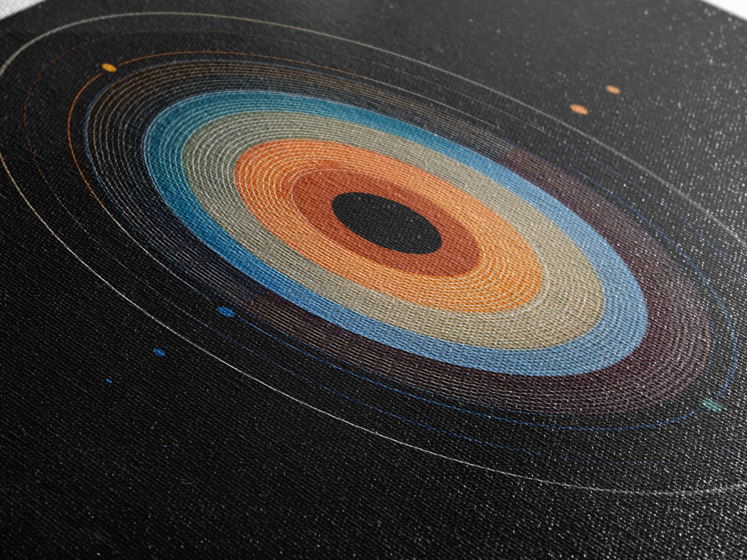 Cosmic Concentric Orbit Wall Art, Midcentury Modern Abstract Space Poster, Geometric Circle Print, Retro Office Decor Gift