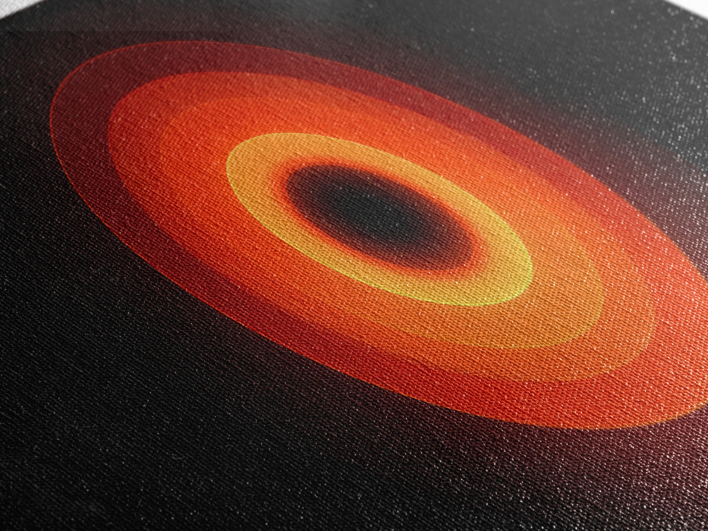 Fiery Eclipse Black Hole Wall Art, Modern Abstract Space Print, Orange Red Planet Decor, Cosmic Geometric Poster For Home Office