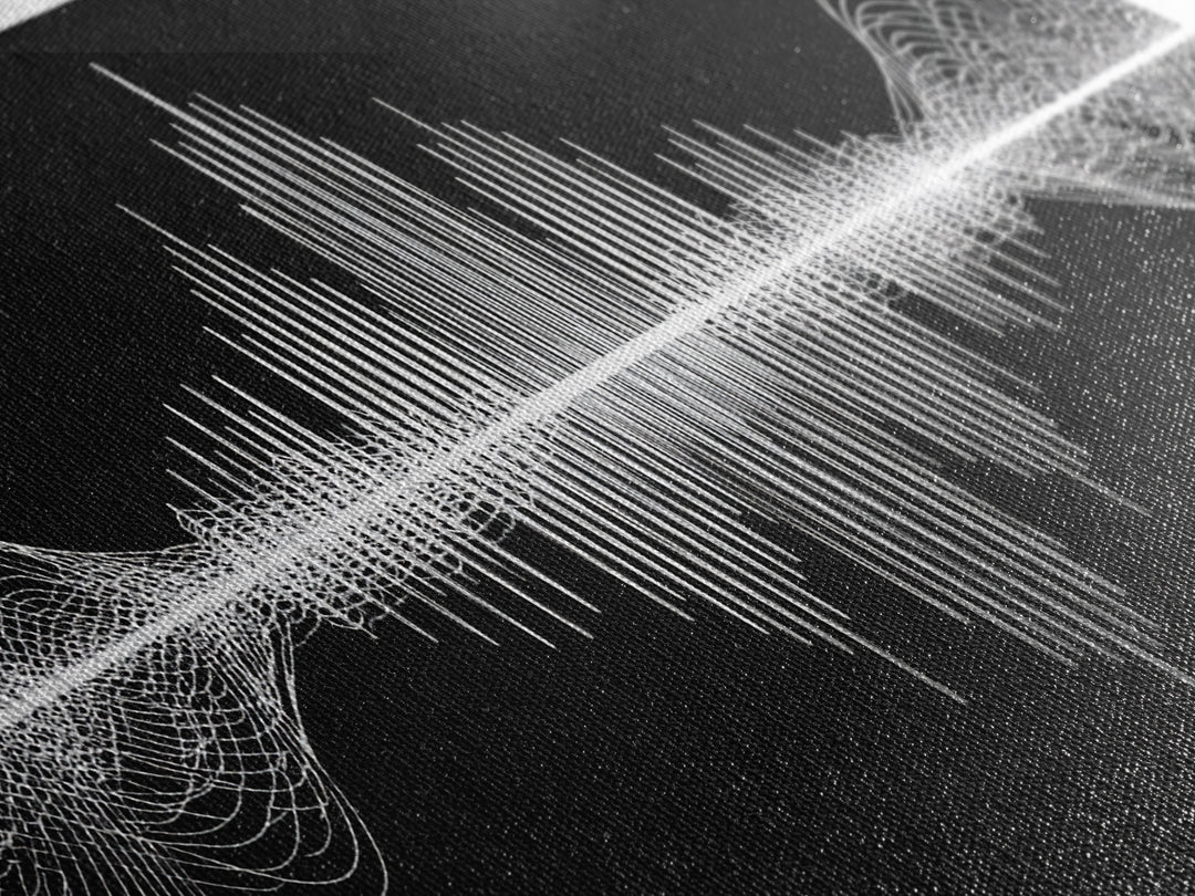 Black And White Sound Wave Wall Art, Minimal Audio Waveform, Modern Abstract Art Print, Music Studio Decor, Office Wall Decor