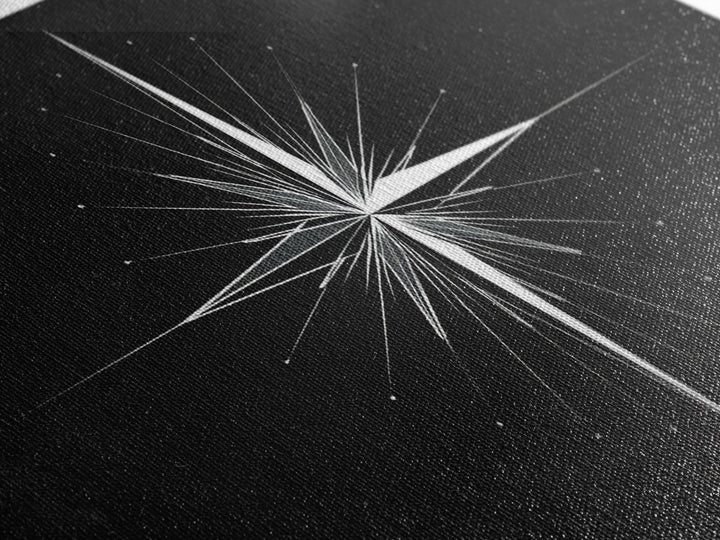 Minimal Radiating Star Wall Art, Black And White Compass Print, Geometric Celestial Poster, Modern Nautical Home Decor Gift