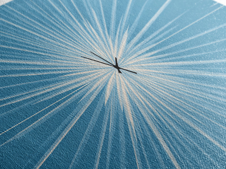 Light Blue White Radial Burst Canvas Print, Modern Abstract Art, Minimalist Wall Art, Geometric Sunburst, Office Decor Print
