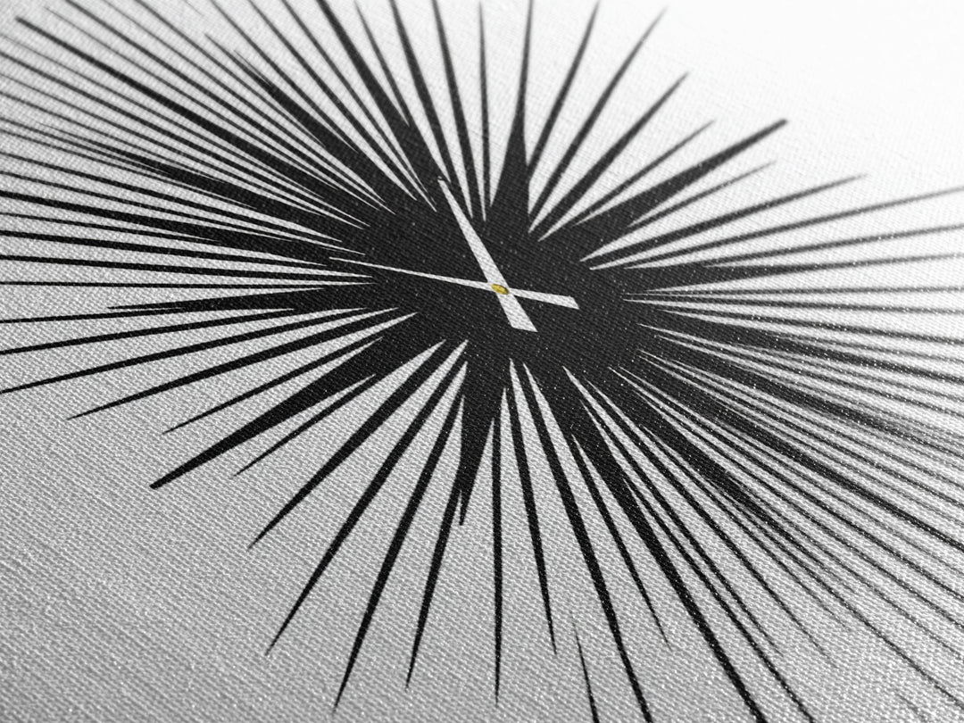 Black White Exploding Starburst Wall Art, Modern Abstract Art, Minimalist Geometric Poster, Op Art Print, Office Wall Decor