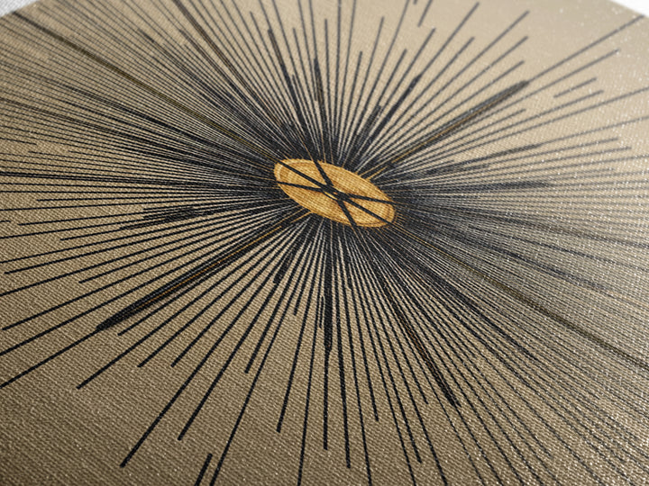 Tan Black Radial Starburst Wall Art, Mid Century Modern Decor, Atomic Geometric Poster, Minimalist Abstract Office Print