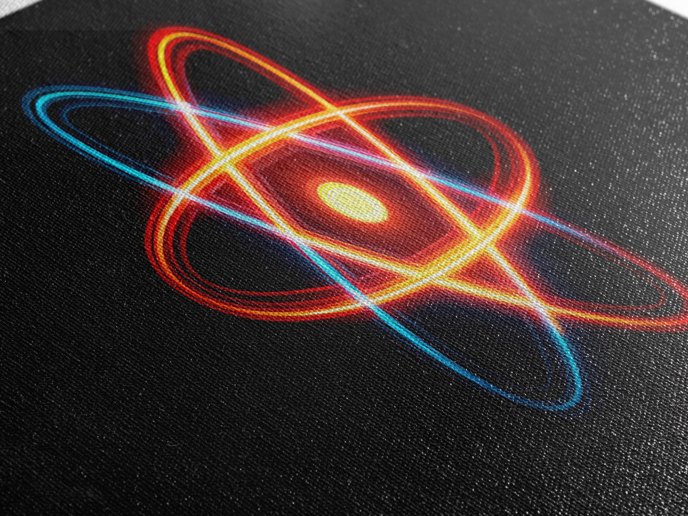Neon Atomic Symbol Wall Art, Mid Century Modern Decor, Retro Sci Fi Poster, Colorful Space Age Abstract Office Digital Print