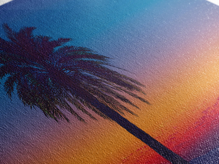 Silhouetted Palm Sunset Wall Art, Retro Tropical Landscape Print, Midcentury Modern Decor, Palm Springs Poster, Coastal Home Decor