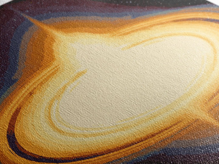Luminous Accretion Disk Canvas Print, Black Hole Space Art, Cosmic Retro Poster, Modern Abstract Wall Art, Sci Fi Decor Gift