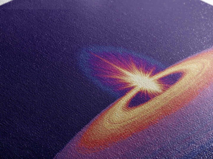 Purple Black Hole Horizon Wall Art, Cosmic Space Abstract Print, Retro Sci Fi Poster, Modern Digital Art, Galaxy Decor Print