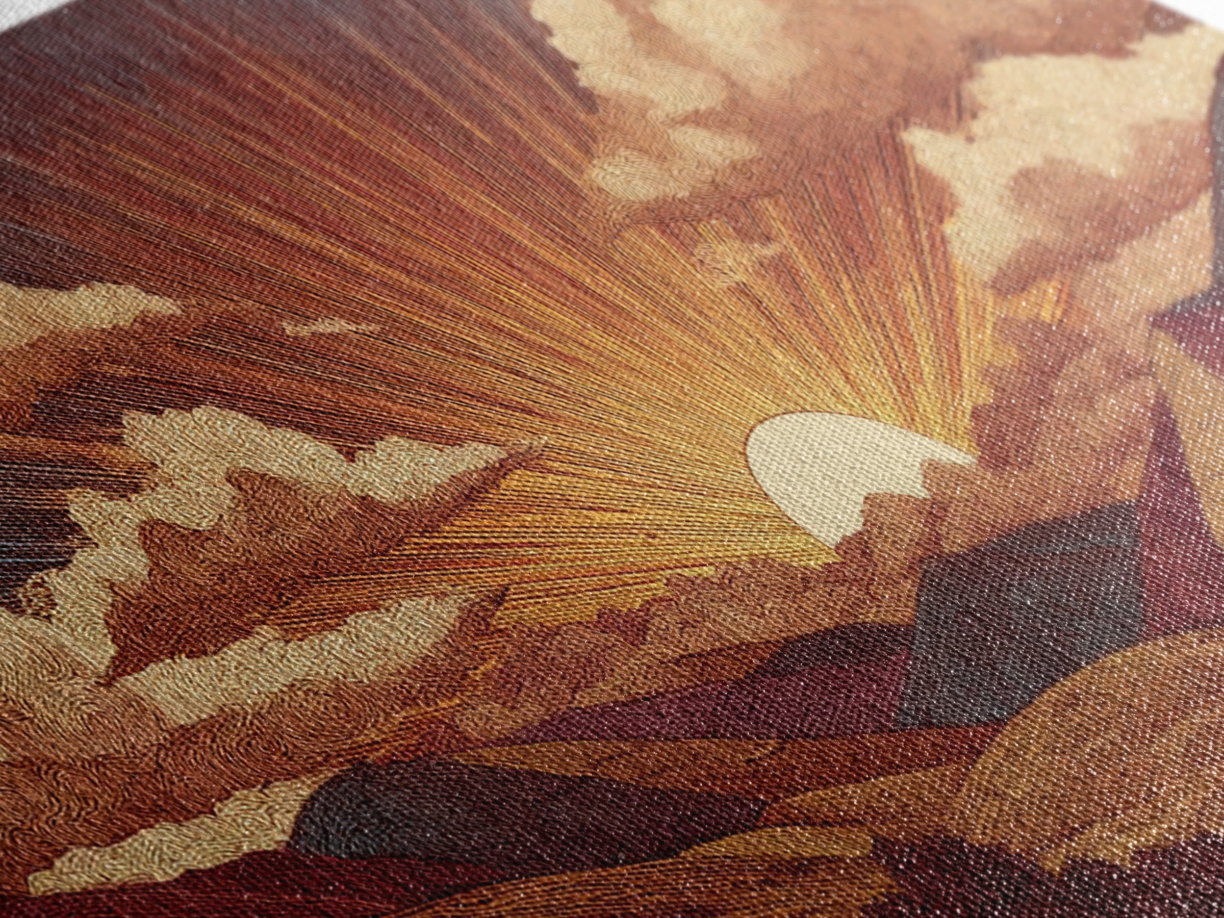 Textured Mountain Sunrise Valley Wall Art, Retro Landscape Poster, Midcentury Modern Art Print, Earth Tone Home Decor Gift