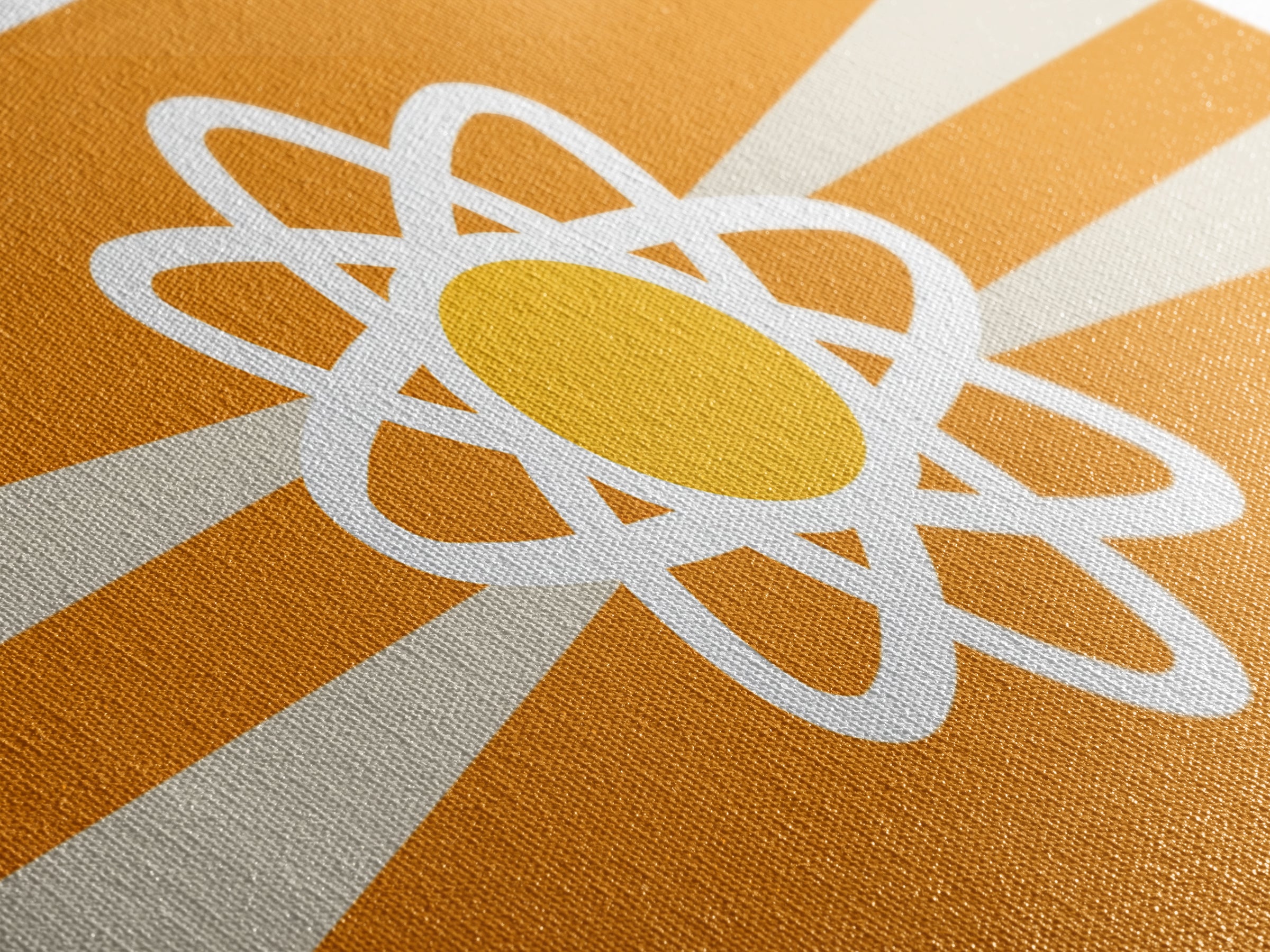 Orange Atomic Sunburst Wall Art, Mid Century Modern Atom Poster, Retro Science Decor, MCM Wall Decor, Modern Art Print Gift