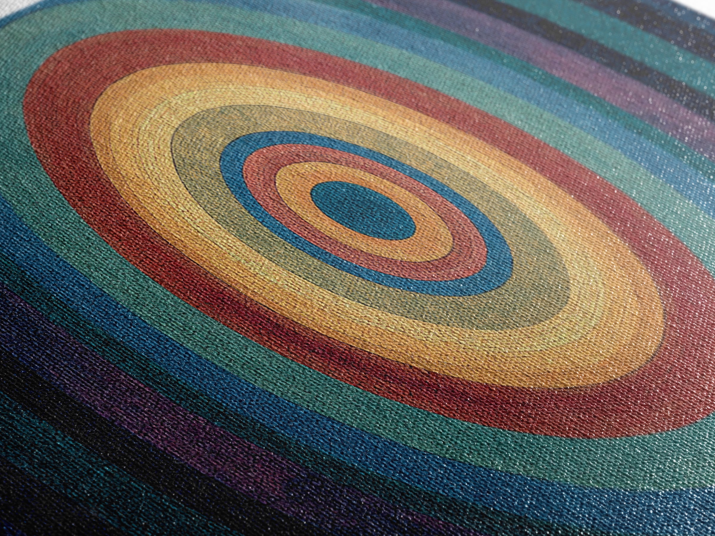 Colorful Concentric Circle Target Wall Art, Midcentury Modern Geometric Art Print, Bauhaus Poster, Retro Home Decor Gift