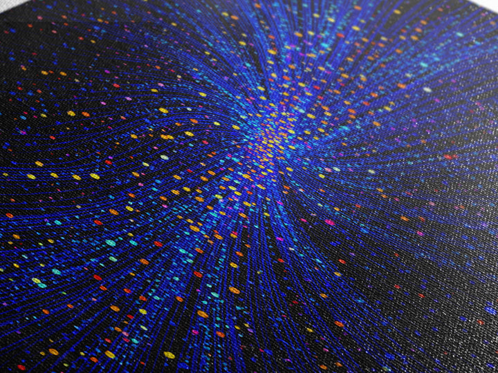 Blue Starfield Particle Stream Wall Art, Cosmic Abstract Digital Print, Modern Sci Fi Poster, Vibrant Space Decor For Home Office