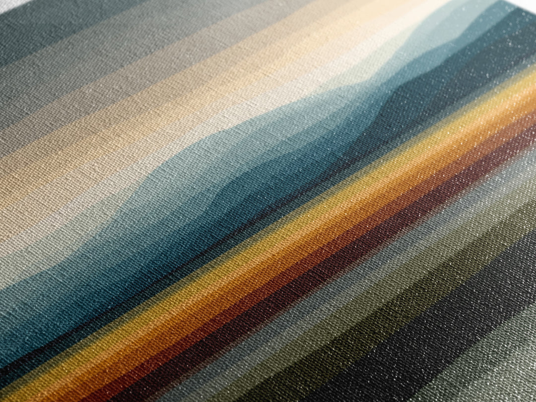 Muted Horizon Landscape With Layered Hills Wall Art, Midcentury Modern Abstract Print, Earth Tone Living Room Decor, Office Decor