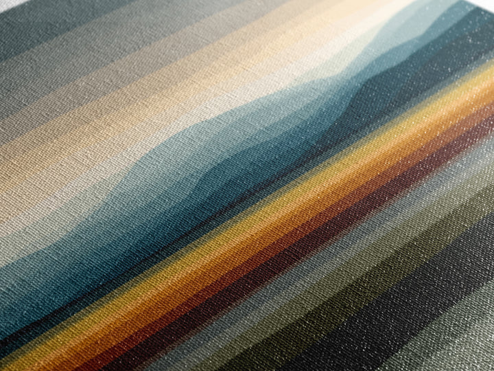 Muted Horizon Landscape With Layered Hills Wall Art, Midcentury Modern Abstract Print, Earth Tone Living Room Decor, Office Decor