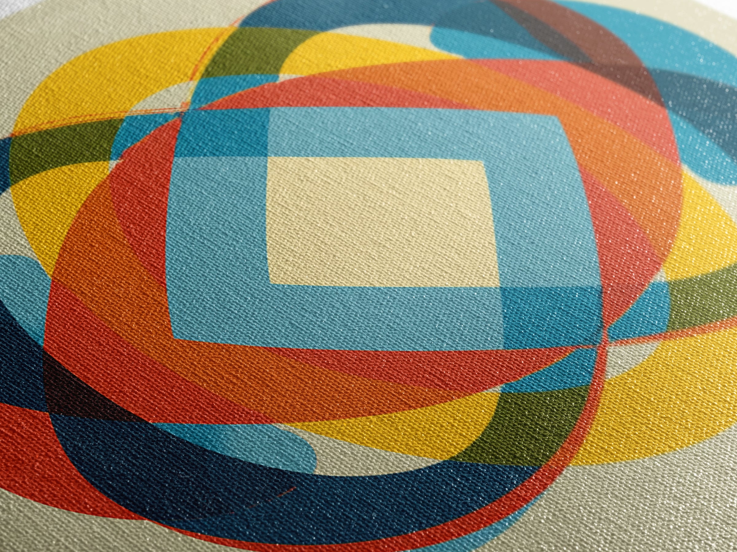 Colorful Overlapping Ellipse Abstract Wall Art, Midcentury Modern Geometric Print, Retro MCM Decor, Bold Living Room Art