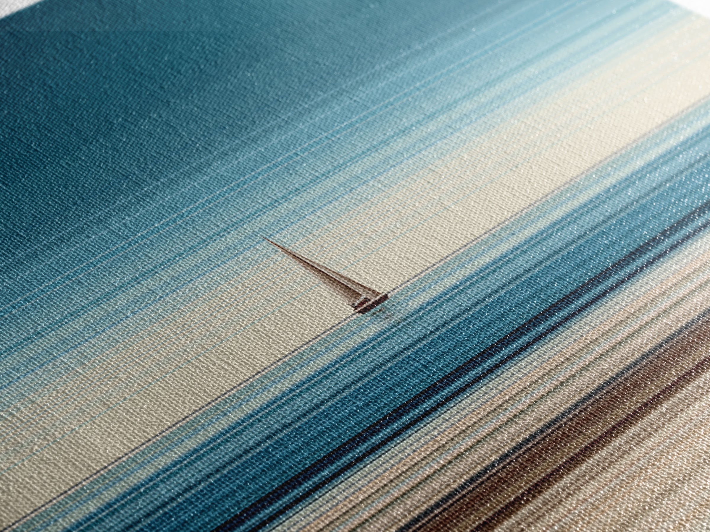 Minimalist Sailboat Horizon Canvas Print, Blue Beige Coastal Wall Art, Modern Nautical Decor For Living Room And Office Decor