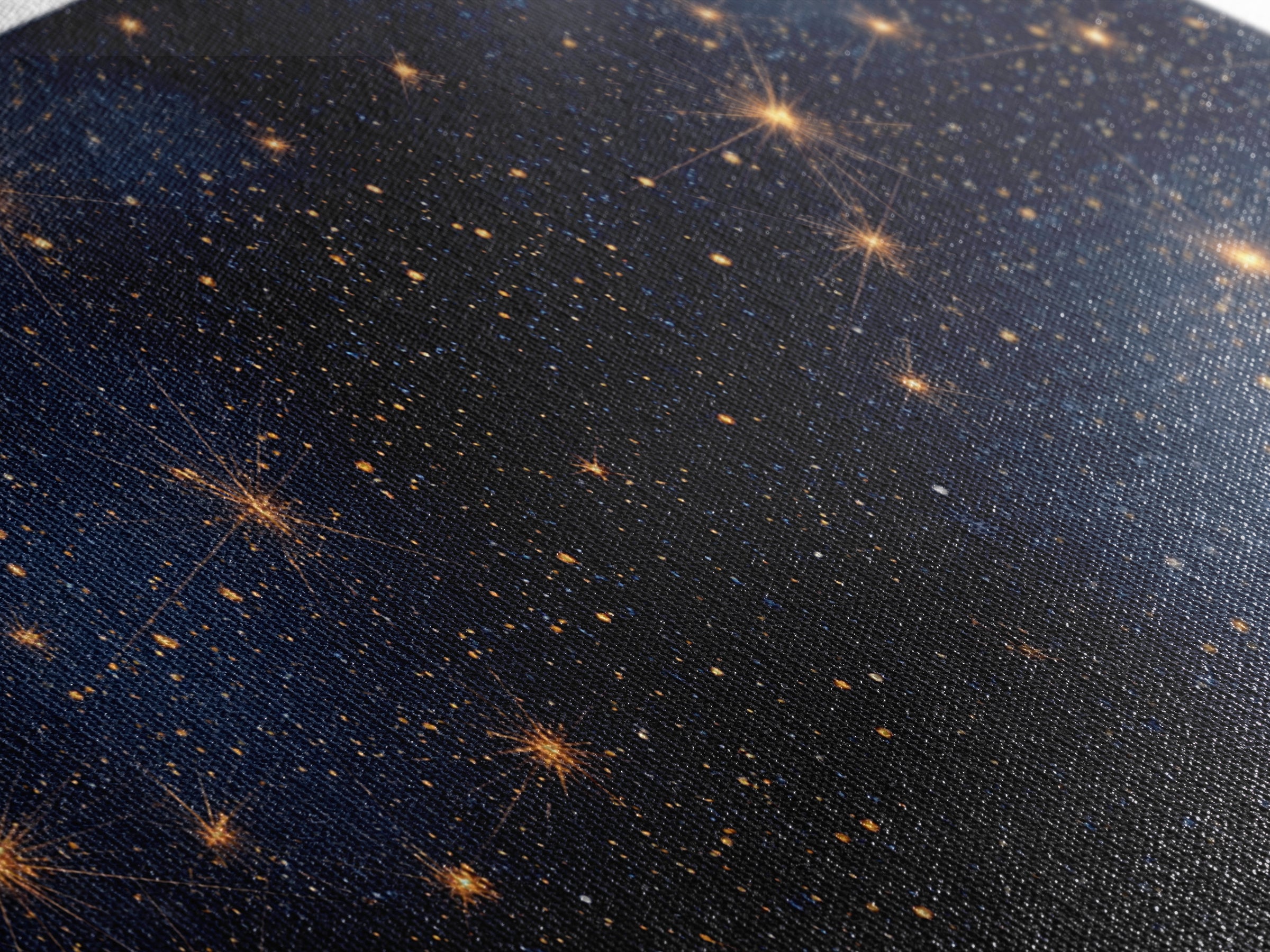 Golden Constellation Star Field Wall Art, Dark Navy Space Abstract Print, Modern Celestial Decor, Cosmic Bedroom Poster Art