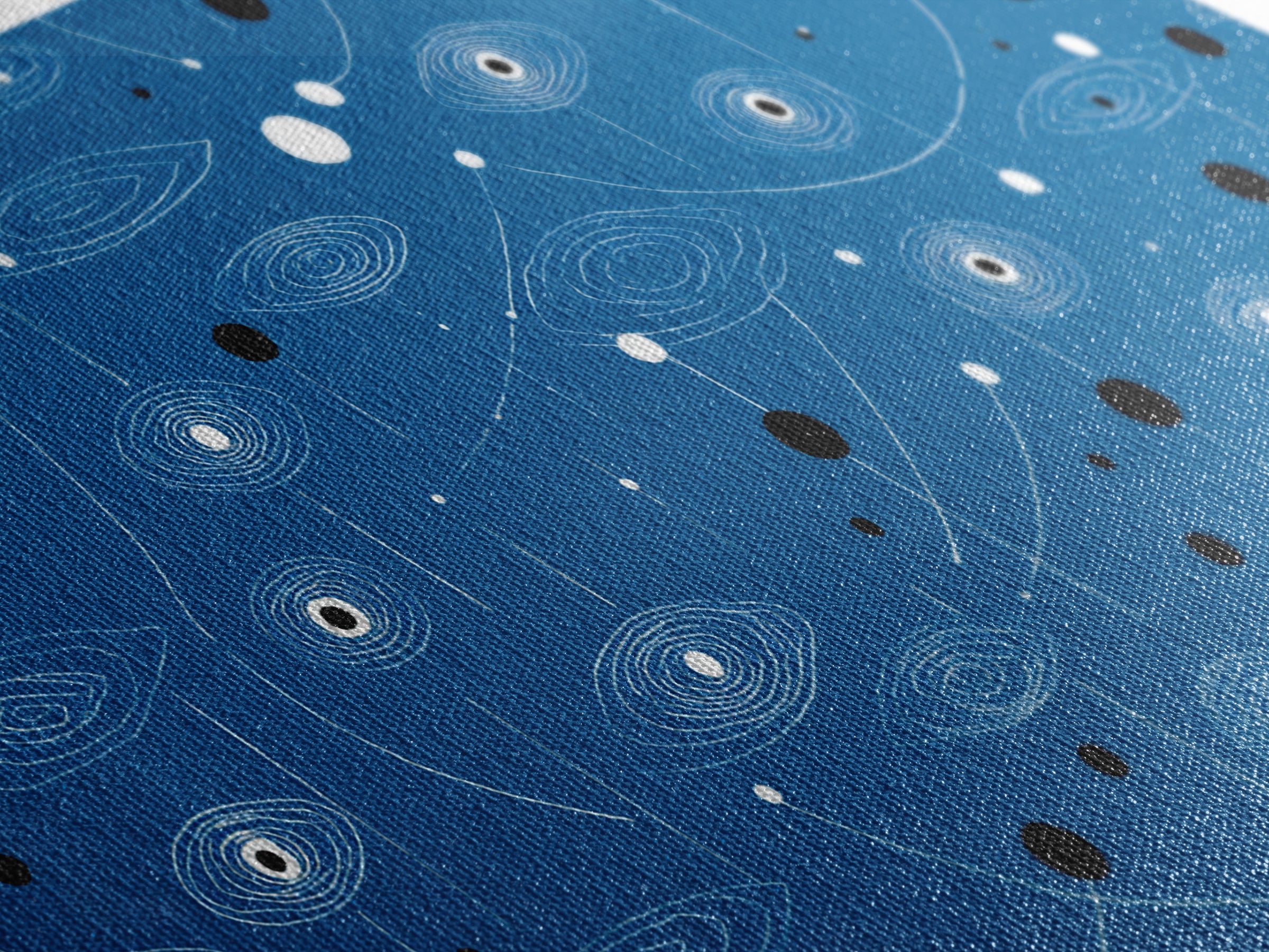 Blue Atomic Space Pattern Wall Art, Midcentury Modern Abstract Art, Retro Sci Fi Poster, Cosmic Modern Home Decor, MCM Wall Decor