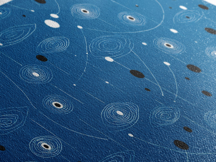 Blue Atomic Space Pattern Wall Art, Midcentury Modern Abstract Art, Retro Sci Fi Poster, Cosmic Modern Home Decor, MCM Wall Decor