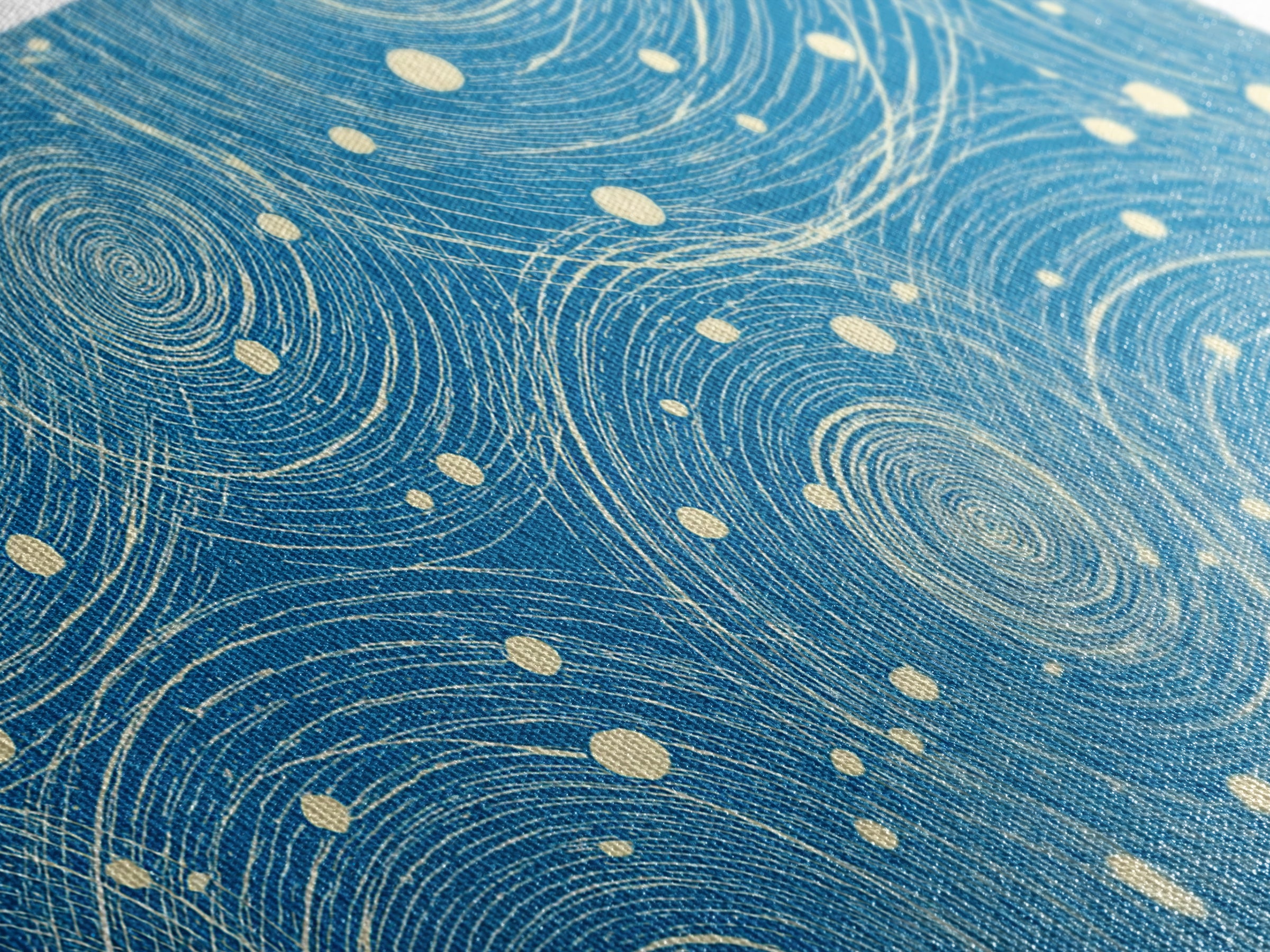 Blue Swirling Star Field Framed Canvas Print, Midcentury Modern Wall Art, Retro Abstract Poster, Cosmic Home Decor, MCM Office Decor