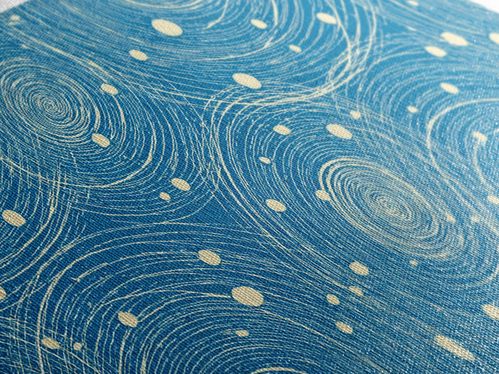 Blue Swirling Star Field Framed Canvas Print, Midcentury Modern Wall Art, Retro Abstract Poster, Cosmic Home Decor, MCM Office Decor