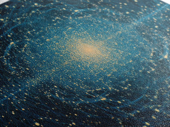 Golden Galaxy Core Stellar Space Wall Art, Midcentury Modern Abstract Art, Dark Cosmic Poster, Modern Home Decor, MCM Print