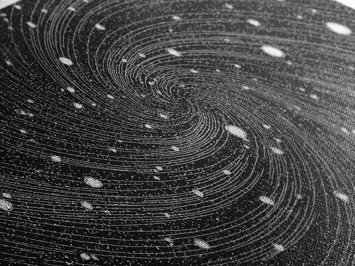 Black And White Spiral Galaxy Wall Art, Midcentury Modern Abstract Art, Retro Space Poster, Monochrome Home Decor, MCM Print