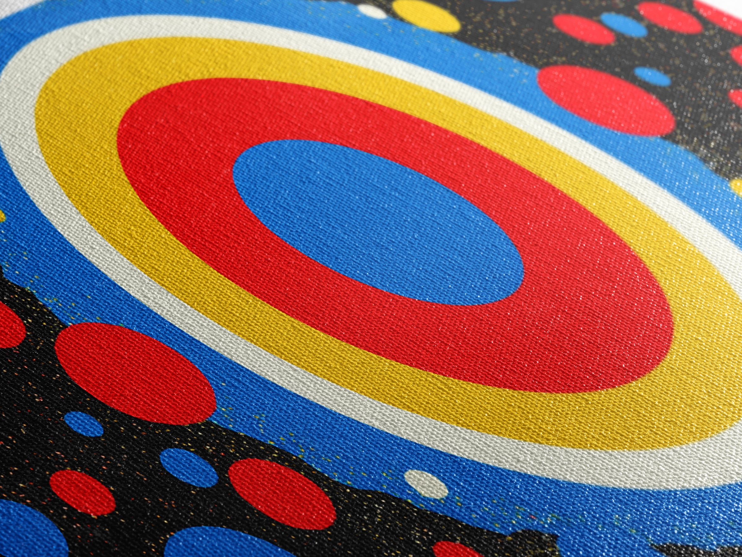 Concentric Target Canvas Print, Red Blue Yellow Circle Poster, Midcentury Modern Wall Decor, Pop Art Geometric MCM Print