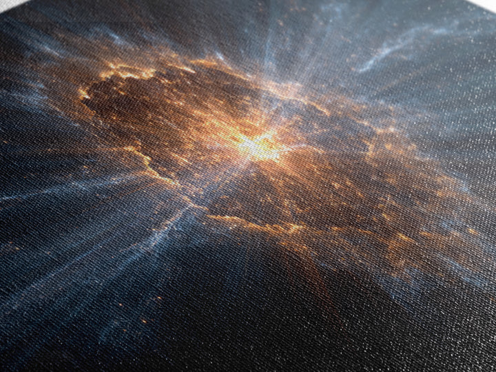 Glowing Cosmic Explosion In Deep Space Wall Art, Modern Abstract Art Print, Sci Fi Wall Decor, Digital Art For Home Office