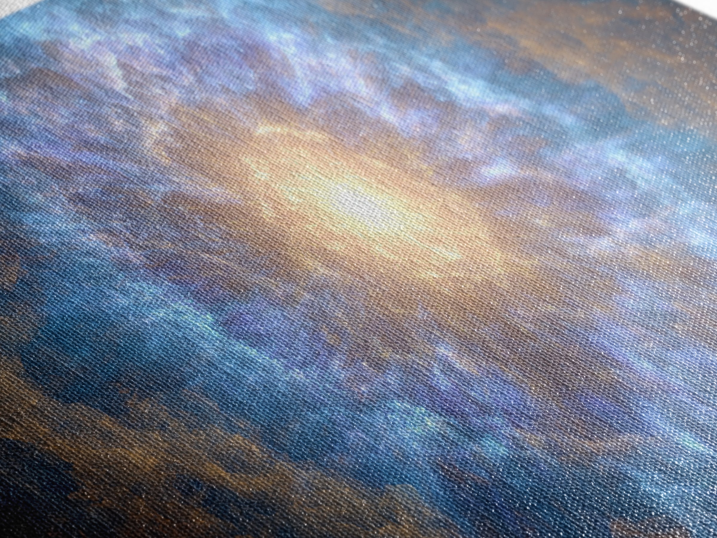 Blue Gold Nebula Eye Cosmic Light Wall Art, Space Abstract Art, Modern Wall Decor, Sci Fi Art Print For Living Room Decor