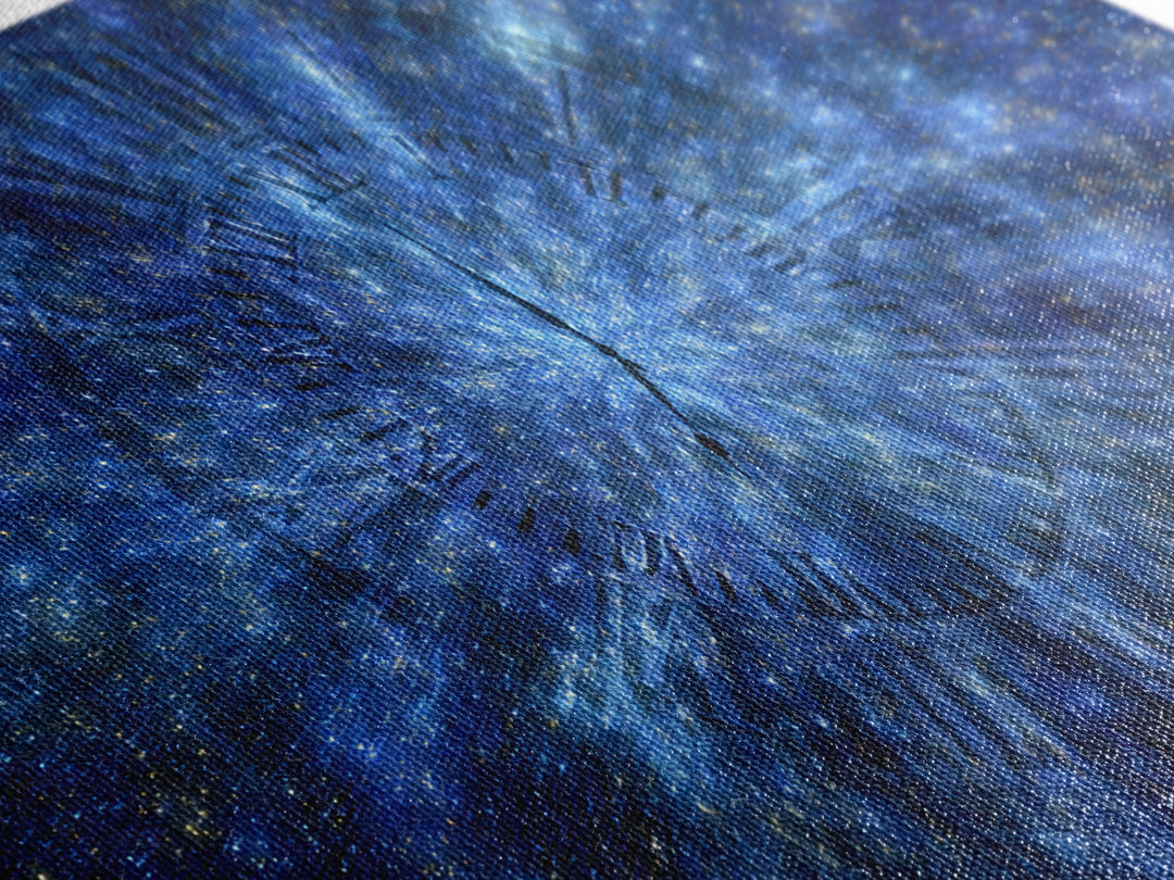 Blue Starfield Time Portal Wall Art, Modern Abstract Art, Space Poster, Digital Art Print, Galaxy Clock Decor, Home Office Art